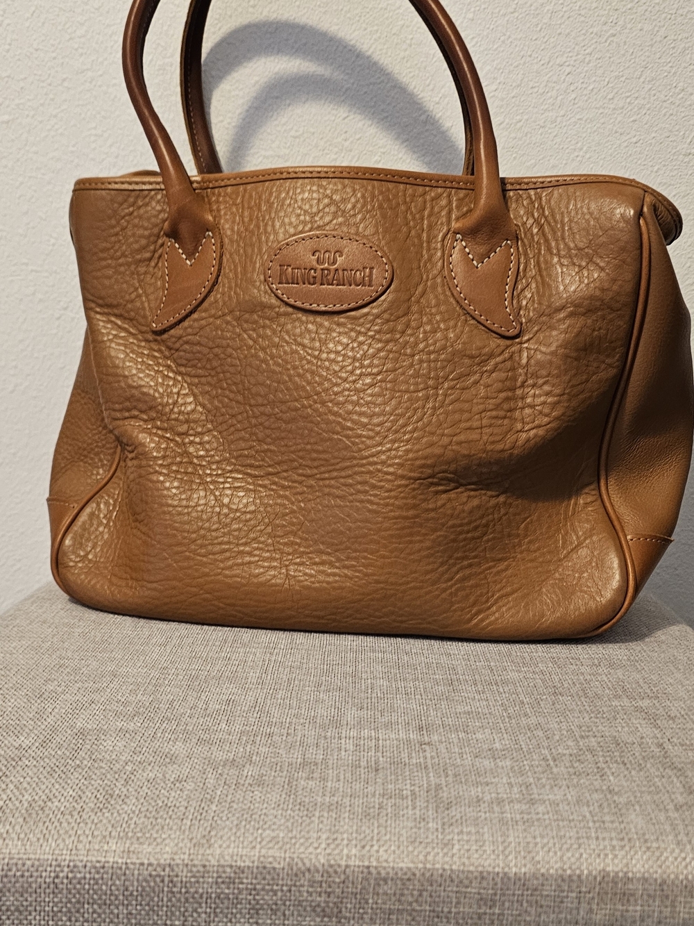 King Ranch Pebbled Leather Tan Tote